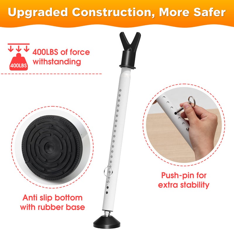 DEROFIT Sliding Door Security Bar - 19 to 52 Inch Door/Window Security Bar, 2Pack - Adjustable Heavy Duty Door Security Bar Door Stopper from Inside for Sliding Patio Door, Window, Apartment, Home Security - Image 3