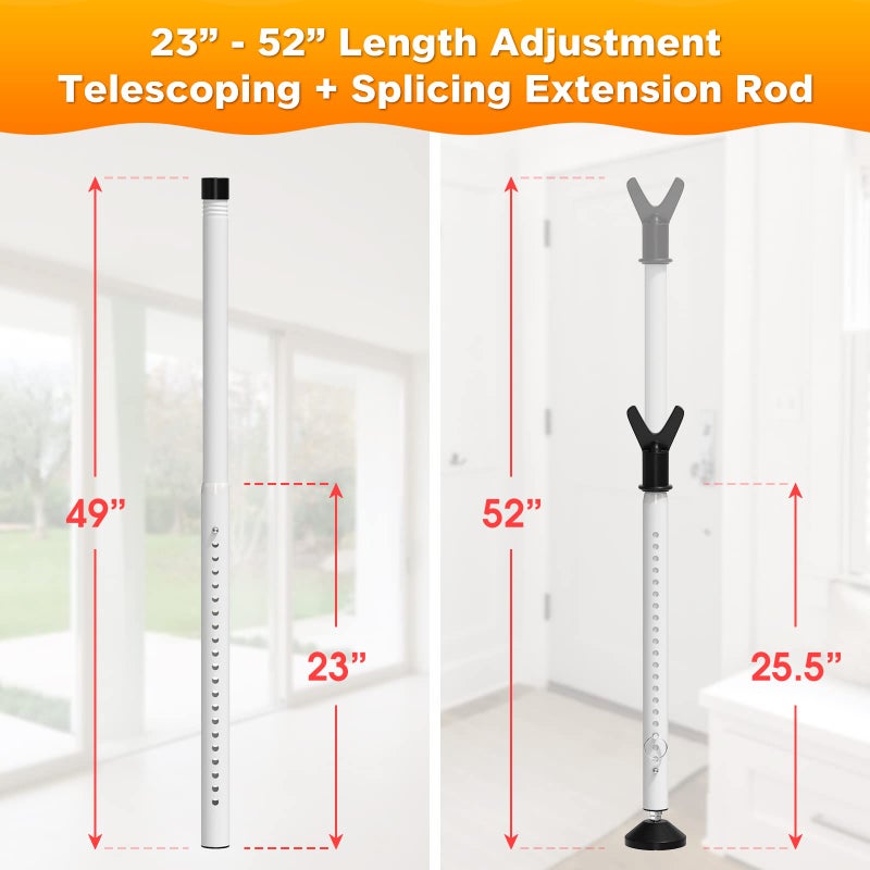 DEROFIT Sliding Door Security Bar - 19 to 52 Inch Door/Window Security Bar, 2Pack - Adjustable Heavy Duty Door Security Bar Door Stopper from Inside for Sliding Patio Door, Window, Apartment, Home Security - Image 4