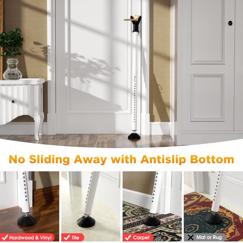 DEROFIT Sliding Door Security Bar - 19 to 52 Inch Door/Window Security Bar, 2Pack - Adjustable Heavy Duty Door Security Bar Door Stopper from Inside for Sliding Patio Door, Window, Apartment, Home Security - Image 5