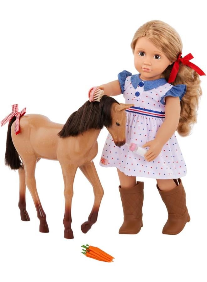 Our Generation Shelley & Buckskin Appaloosa 18-inch Equestrian Doll & Foal For Girls 3 years and above - Image 2