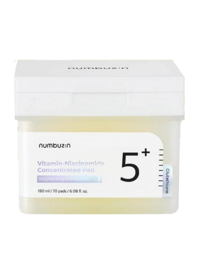 numbuzin Numbuzin No.5+ Niacinamide Concentrated Toner Pads - 70 Pads With Glutathione, Niacinamide, Pha & Lha | 180Ml Korean Skincare Set  - Image 1