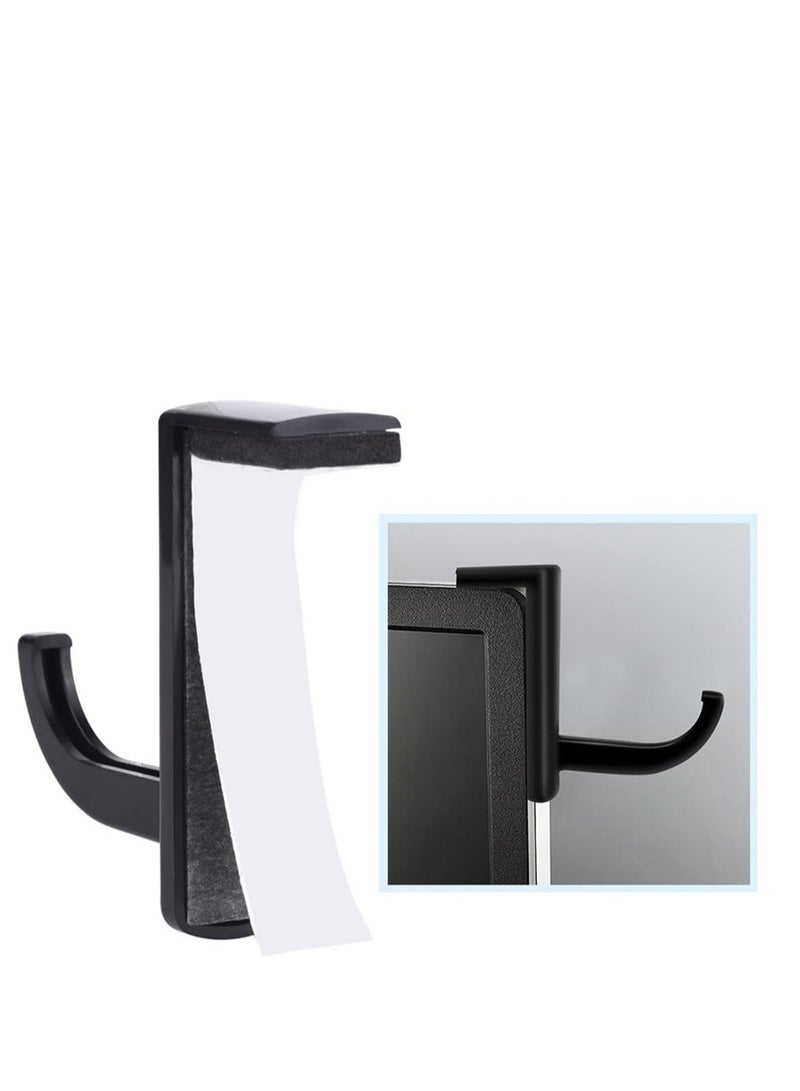 Luckam Headphone Headset Hanger, Monitor Stand Holder Headset Stick-on Hook, Black - Image 3