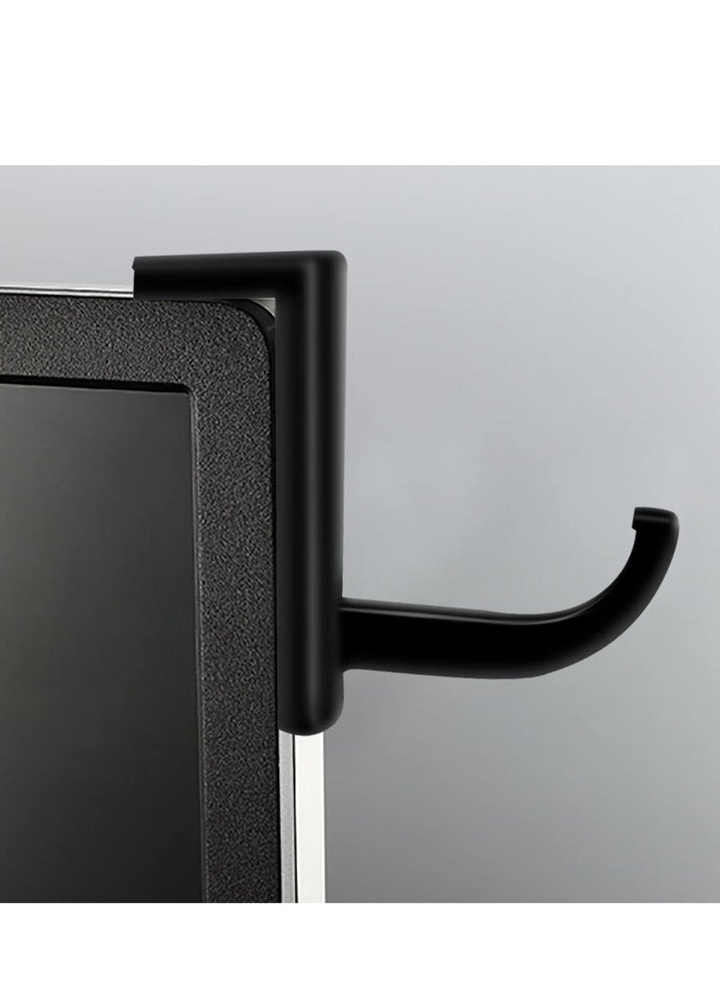 Luckam Headphone Headset Hanger, Monitor Stand Holder Headset Stick-on Hook, Black - Image 4