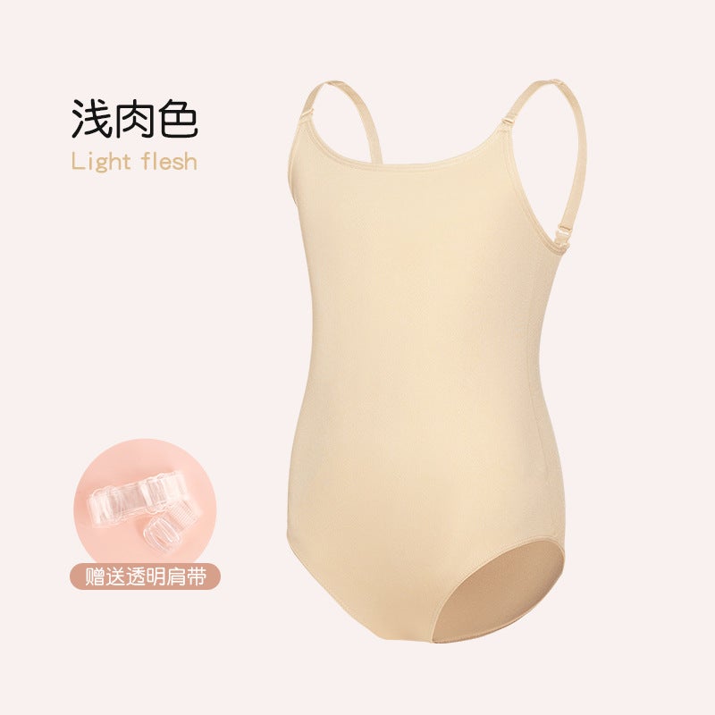 Kids Ballet Dance Bodysuit Sleeveless Leotard Light flesh color