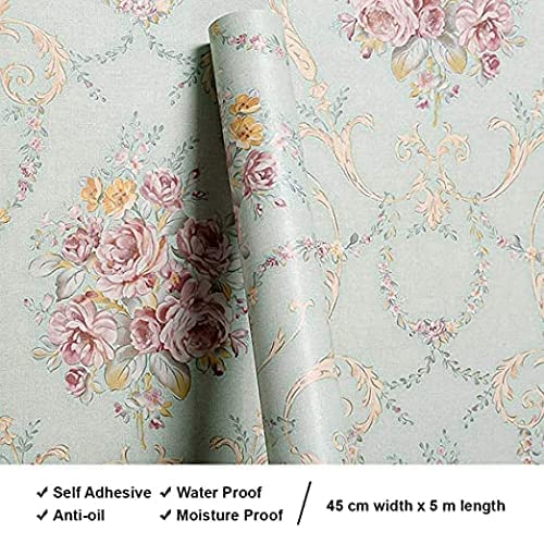 ELTON Waterproof Peel and Stick Floral Wallpaper, Self-Adhesive Vinyl Wall Covering for Bedroom, Living Room Bathroom Cabinet, Countertop (45 x 300 cms, Floral Rose) - Image 5