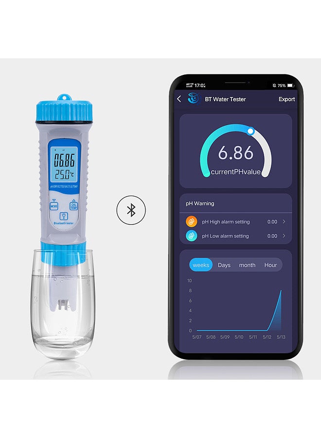 Lepmerk Water Quality Tester PH Tester Water Digital 7 in 1 PH/ORP/EC/TDS/SALT/S.G/TEMP Digital Water Testing Pen with LCD Display for Nutrients Growing Indoor Garden Home Brewing Pool Aquarium  - Image 5