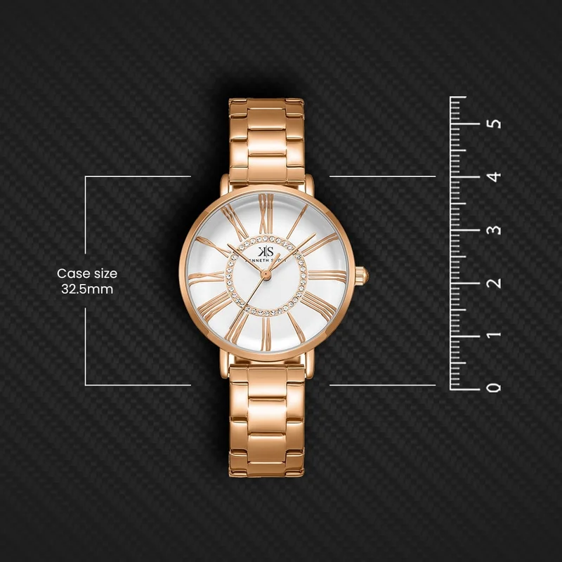 Kenneth Scott white Women's Stainless Steel Analog Watch K23536-RBKW - 32.5 mm for Women | Best Price UAE