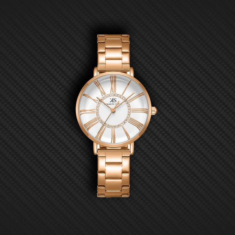 Kenneth Scott white Women's Stainless Steel Analog Watch K23536-RBKW - 32.5 mm for Women | Best Price UAE