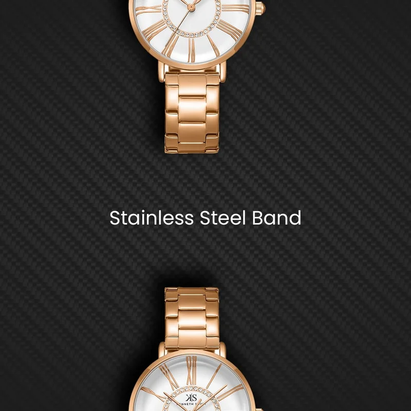 Kenneth Scott white Women's Stainless Steel Analog Watch K23536-RBKW - 32.5 mm for Women | Best Price UAE