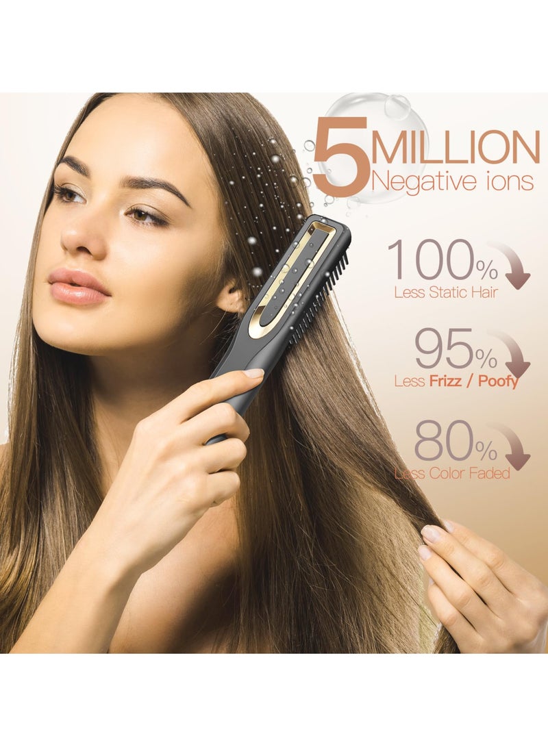 Zikra Cordless Hair Straightener Brush for Women, Electric Hair Straightening Comb with Negative Ions,30s Fast Heating,USB Rechargeable, Portable Mini Straightening Brush for Travel, Fast Heating - Image 4