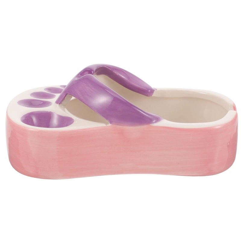 Ceramic Purple Slipper Ash Tray Reusable Decorative Ashtray For Indoor Tabletop - Image 2