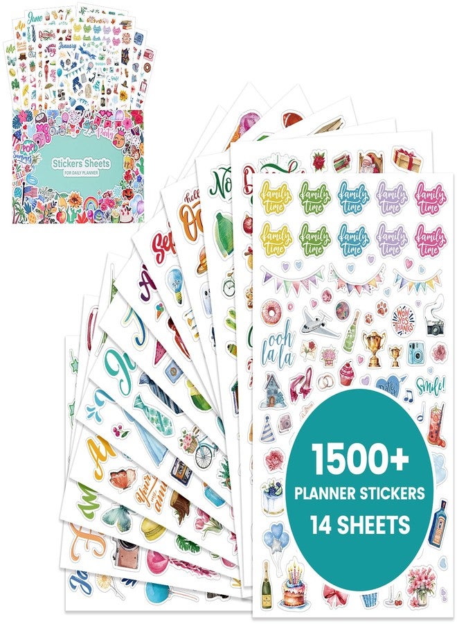 Shoparr Planner Stickers - Calendar Stickers for Celebration and Decoration, 12 Monthly Festival Theme Sticker for Adults Planner, for Festival Events, Daily Tasks(14 Sheets, 1500+ Sticker Per Pack) - Image 5