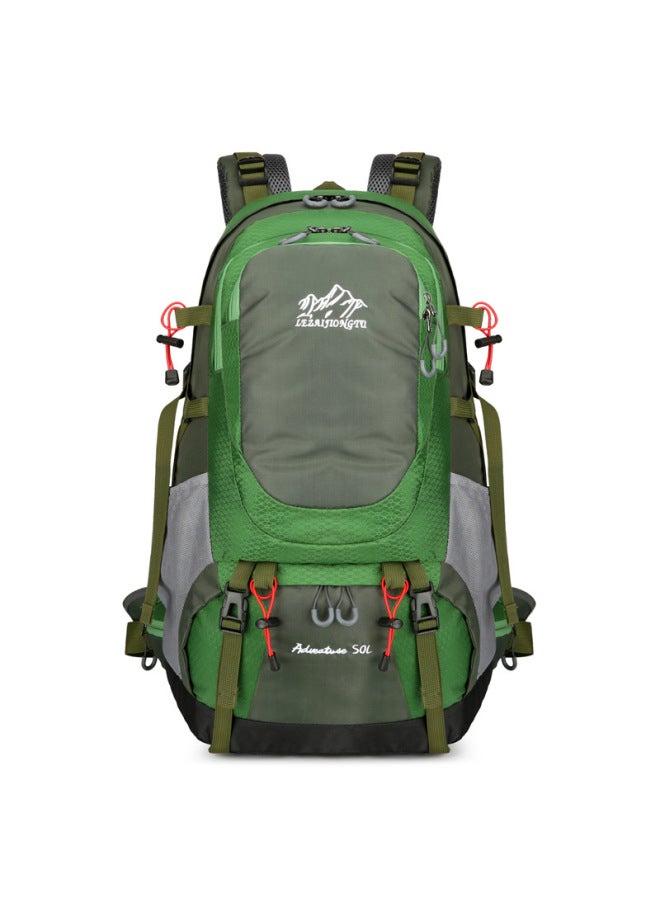Generic Mountaineering Bag 50l Hiking Backpack Men's Outdoor Large Capacity Waterproof Travel Bag Suspended Backpack Professional Mountaineering Bag-Color:Army Green-Capacity:50L - Image 1