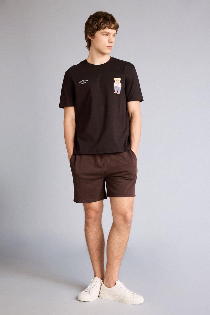 DeFacto Brown Man Regular Fit Regular Hem Shorts Casual - Image 1