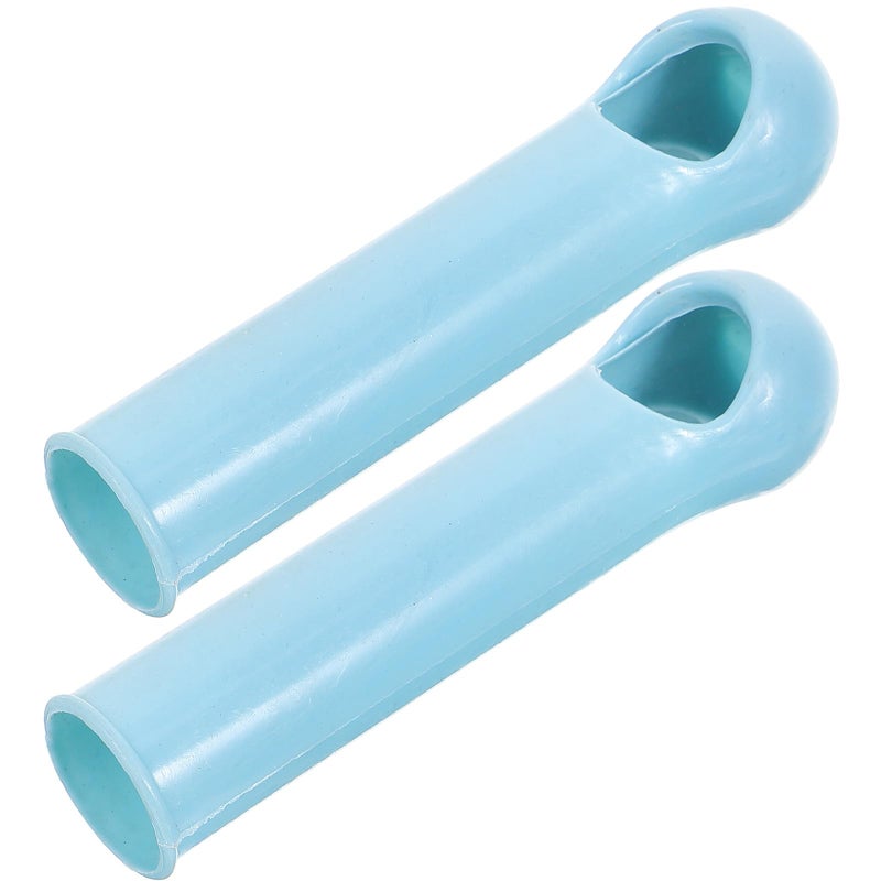 2pcs 19mm Light Blue Broom Mop Handle Replacement Grip And End Caps - Image 2