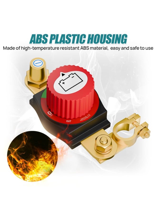 VELARO Battery Disconnect Switch 12-48V 300A On Off Isolator for Car RV Boat Marine ATV, Top Post Battery Cut Off Switch VELARO - Image 1