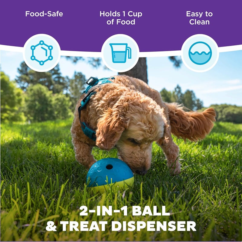 اوتورد هاوند Outward Hound Nina Ottosson Treat Tumble Blue Interactive Treat-Dispensing Puzzle Dog Toy, Small - Image 2