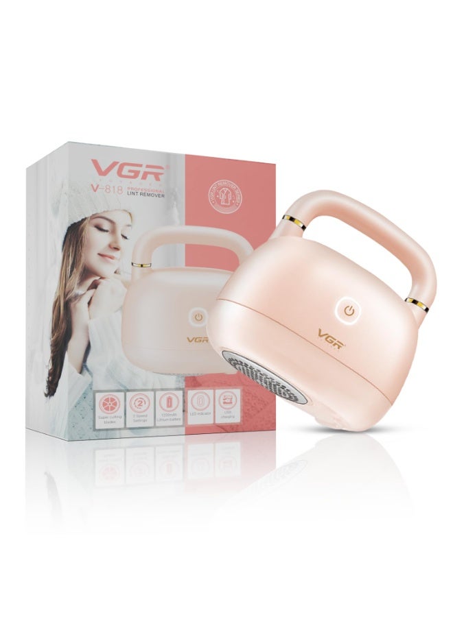 في جي آر VGR V-818 ماكينة إزالة الوبر الاحترافية – ماكينة حلاقة كهربائية لاسلكية للملابس والأقمشة مع شحن USB، سرعة مزدوجة، توربو، ومؤشر LED - Image 1