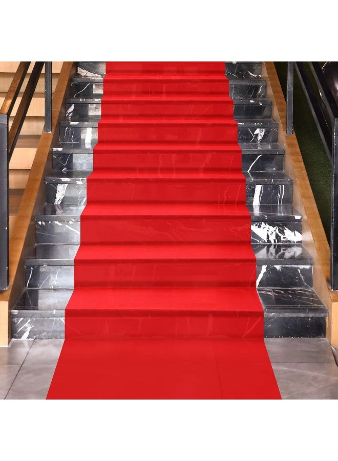 BPA Red Carpet Runner Runway Rug 55gsm Thickness with 1 Piece Carpet Tape for Wedding Christmas Xmas Thanksgiving Outdoor Accessories, Wedding Party Hallway Red Rug (2.6 x 30 Feet) - Image 2