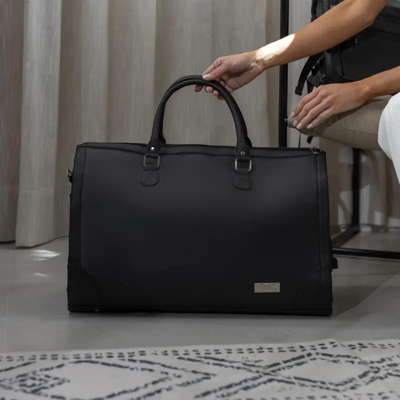 Hotel Collection  Duffle Bag - Premium TSA-Compliant Travel Duffle Bag – Durable, Stylish & Spacious for Wrinkle-Free Attire - Black  | Best Price UAE