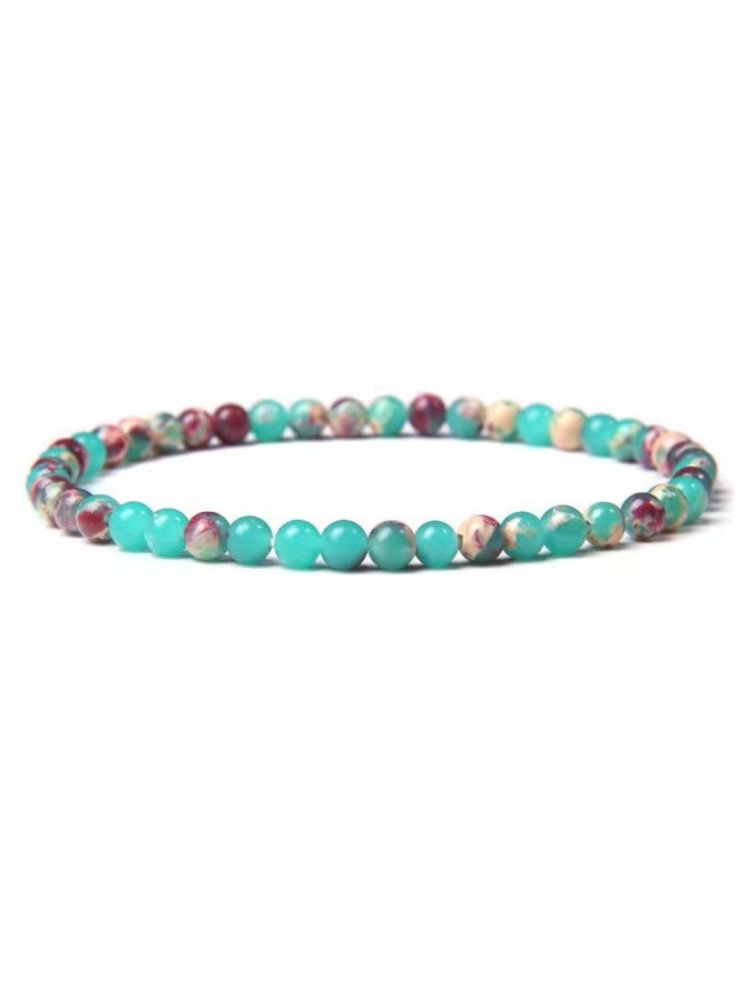 4mm Natural Stone Agate Bracelet Simple Joker Energy Charm Girl Mini Bracelet