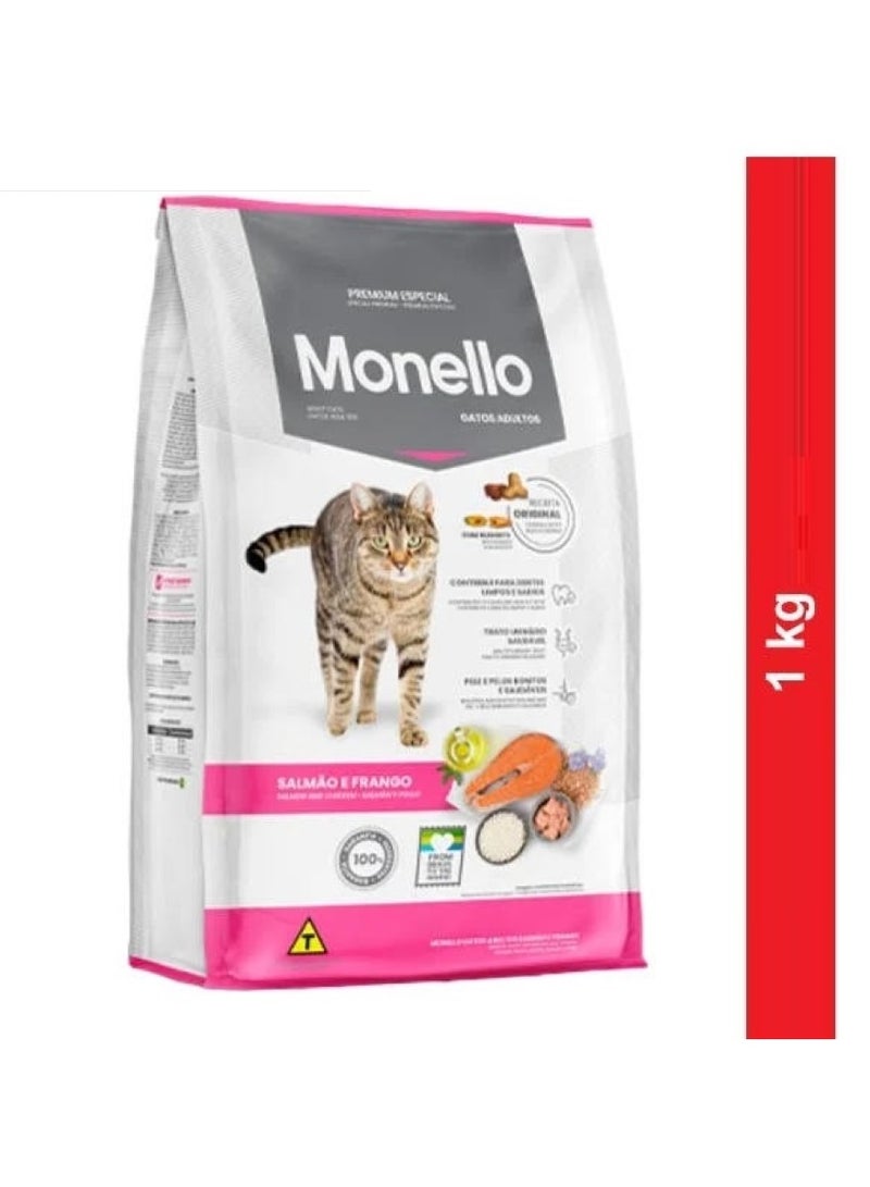 MONELLO Adult Cat Food Salmon And Chicken 1 Kg - Image 2