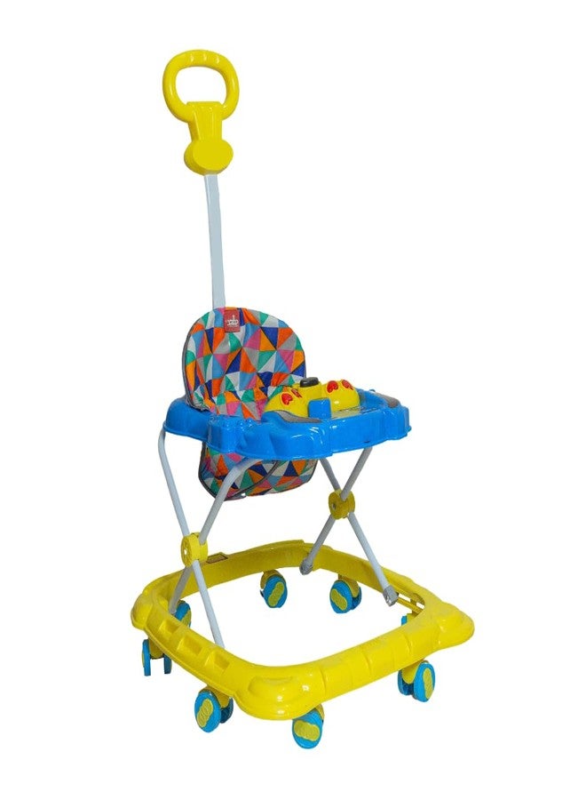 Maanit Baby Walker for Kids, Foldable Kids Walker with Height Adjustable & Parental Push Handle | Walker for Baby with Music & Light, | Walker for 6-12 Months Boy Girl (Blue) - Image 1