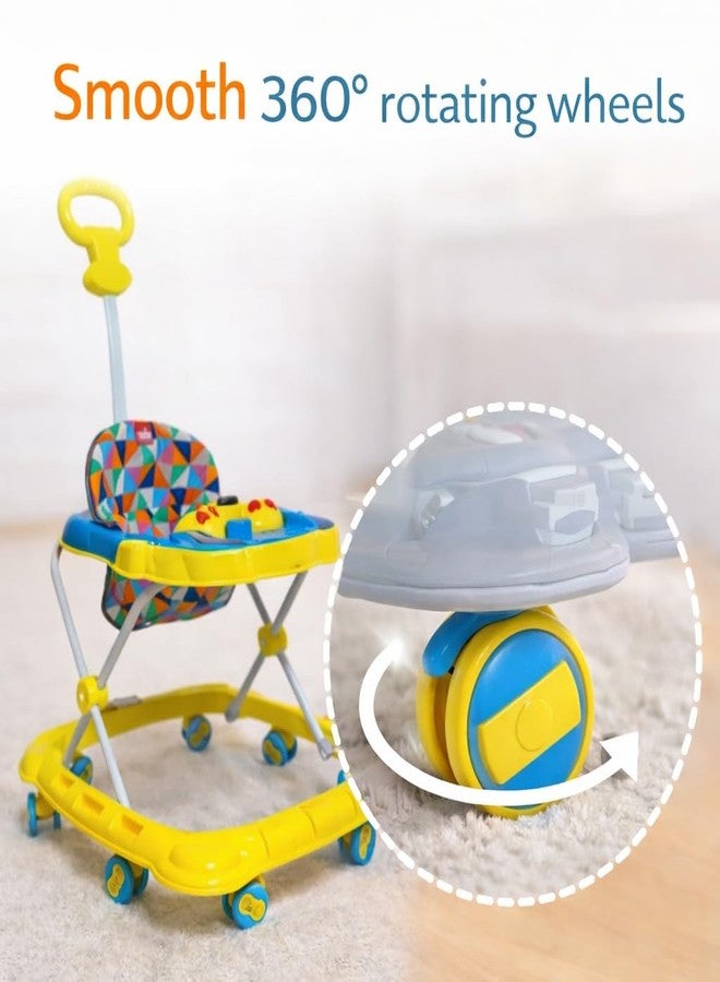 Maanit Baby Walker for Kids, Foldable Kids Walker with Height Adjustable & Parental Push Handle | Walker for Baby with Music & Light, | Walker for 6-12 Months Boy Girl (Blue) - Image 3