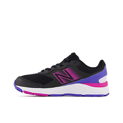 New Balance Kid's 680 V6 Lace-up Running Shoe, Black/Magenta Pop/Aura, 11.5 Little Kid - Image 3
