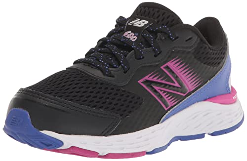 New Balance Kid's 680 V6 Lace-up Running Shoe, Black/Magenta Pop/Aura, 11.5 Little Kid - Image 1
