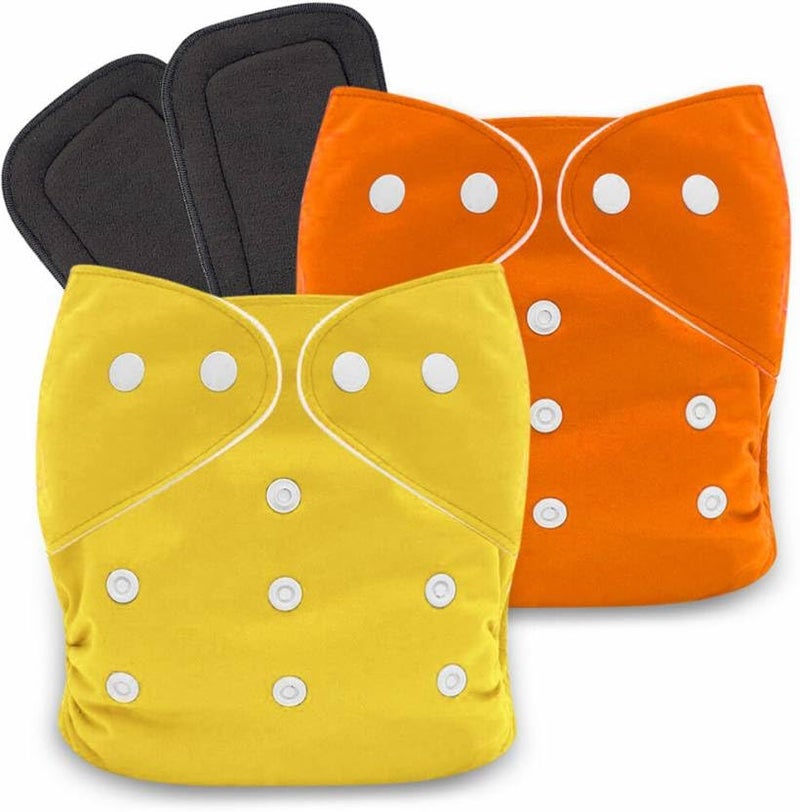 LAPRY Eco-Friendly Baby Reusable Diaper - Soft, Adjustable, Leak-Proof Cloth Diaper for Newborns and Toddlers With Insert ((2 Diaper 2 Insert)) - Image 1