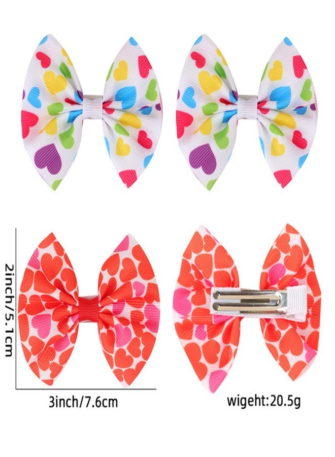Dzrige Valentine's Day Hair Bows Clips,Love heart Pattern Hairpins,Heart Shaped Clip Hair Accessories for Women Girls Valentine's Day Mother's Day Birthday Wedding Themed Party Gift - Image 2