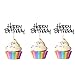 Arthsdite 24pcs Happy Birthday Cupcake Toppers PreAssembled Black Glitter Cake Food Fruit Picks for Celebrating Birthday Party Decoration Supplies - Image 3