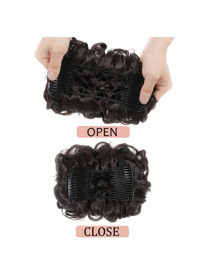 Elaine Combs Messy Bun Hair Piece Curly Dish Hair Buns Extension Thick Chignon Hairpiece Clip In Ponytail Scrunchies Hair Pieces For Women (Dark Brown 98) - Image 4