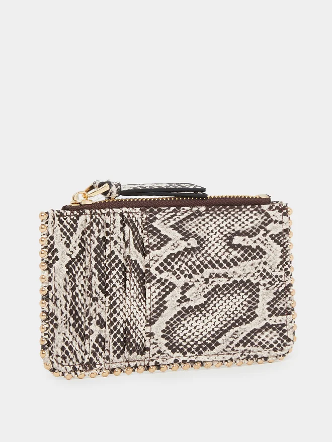 Snake Print Card Holder Wallet