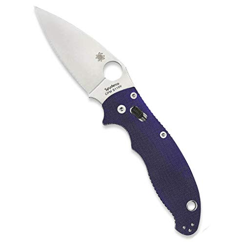 Spyderco Manix 2 Signature Knife with 3.37" CPM S110V Steel Blade and Durable Dark Blue G-10 Handle - PlainEdge - C101GPDBL2 - Image 1