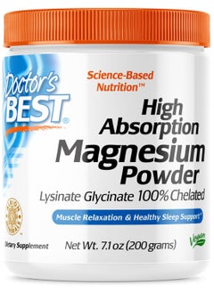 Doctor's BEST High Absorption Magnesium Powder White 100% Chelated Traccs Not Buffered Headaches Sleep Energy Leg Cramps  - Image 1