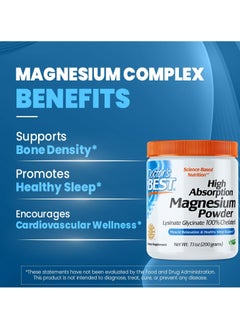 Doctor's BEST High Absorption Magnesium Powder White 100% Chelated Traccs Not Buffered Headaches Sleep Energy Leg Cramps  - Image 2