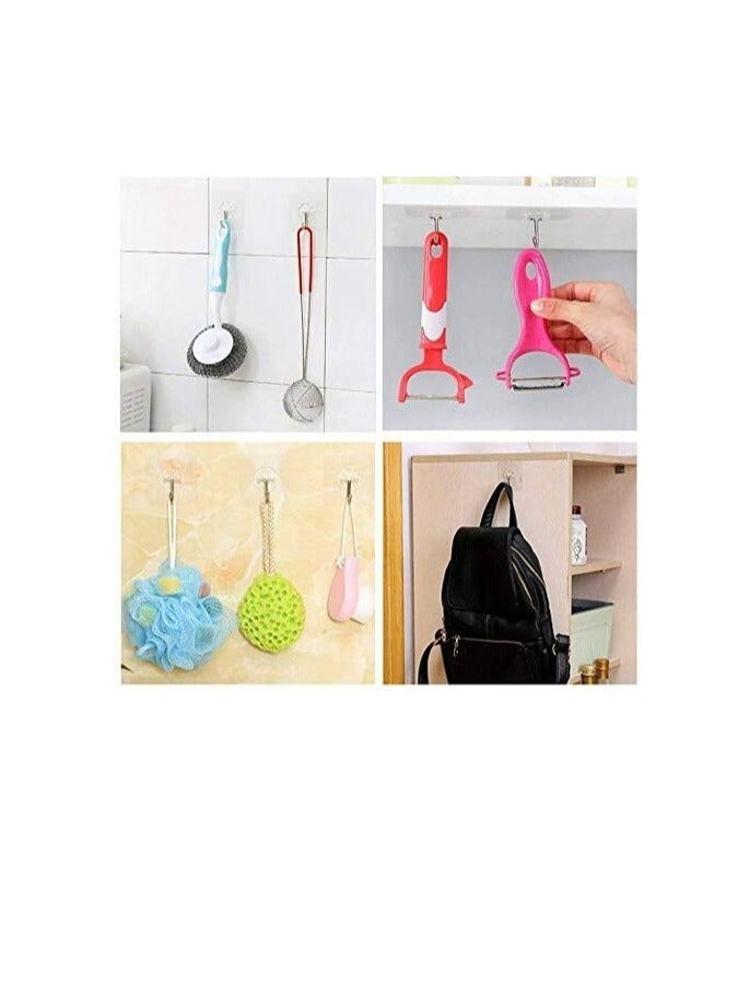 PROMASS Adhesive Hooks Heavy Duty 4lb(Max) Transparent Traceless Seamless Wall Hooks Waterproof for Kitchen Bathroom Office (12 Packs)  - Image 2