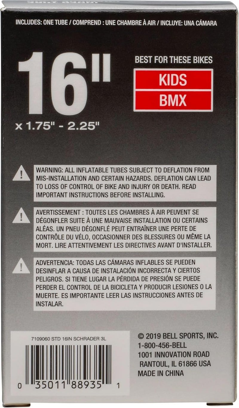 Bell 16-Inch Universal Inner Tube, Width Fit Range 1.75-Inch to 2.25-Inch, Black - Image 2
