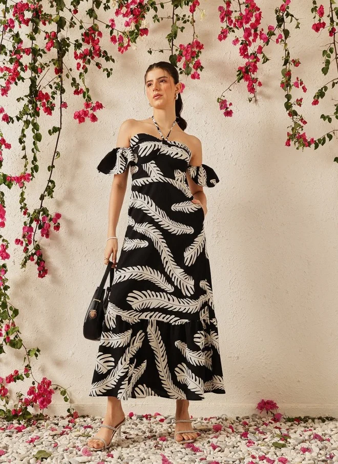 STREET 9  Floral Print Crepe Maxi Dress for Women for Women | Best Price UAE