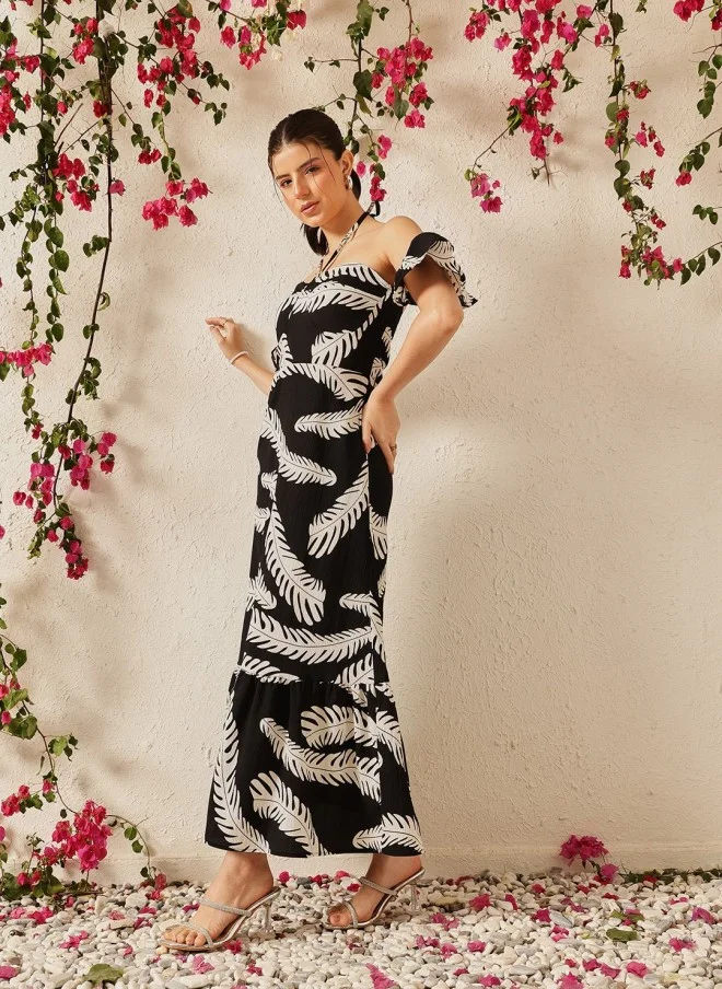 STREET 9  Floral Print Crepe Maxi Dress for Women for Women | Best Price UAE