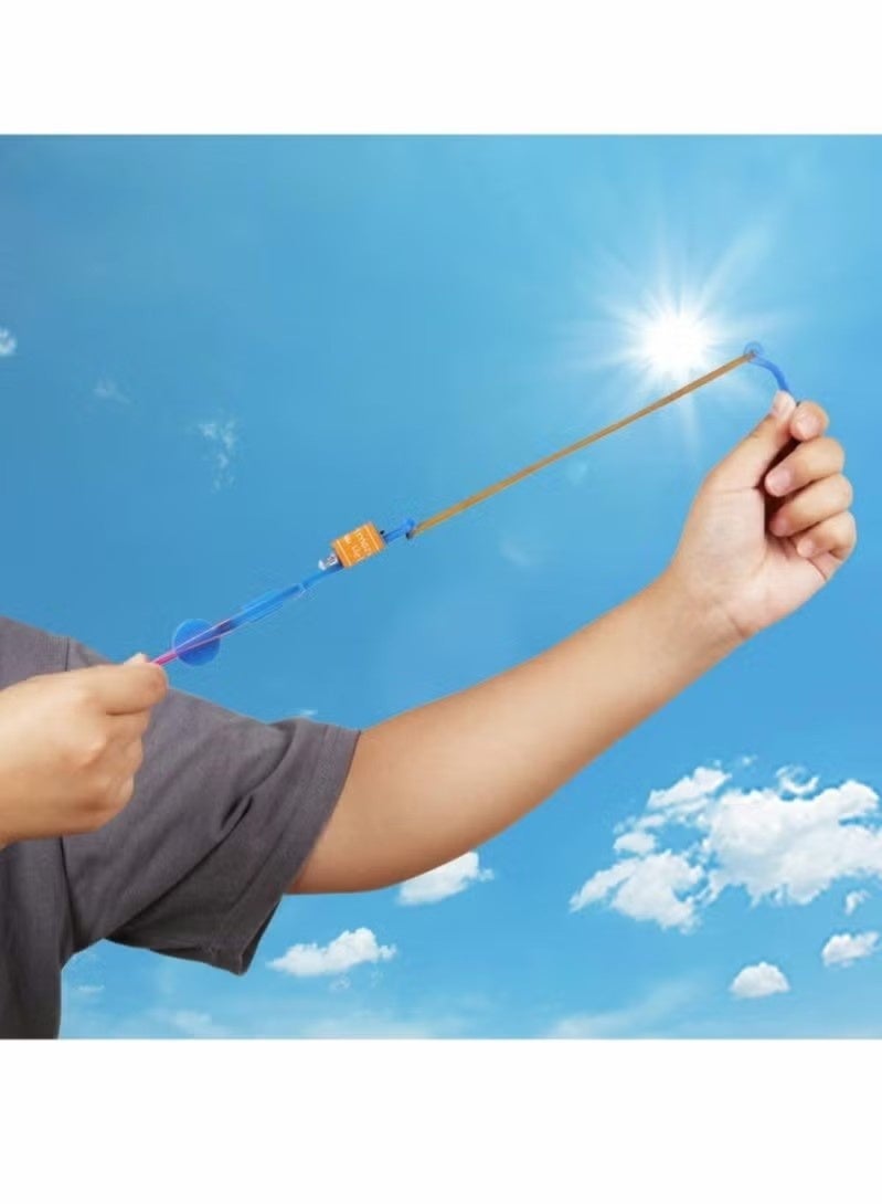 JIMATOR Helicopter Flying Toy, Rocket Slingshot Toy, with LED Lights Glow in The Dark, Fun Party Supplies for Birthday Gifts, Outdoor Game for Children Kids, Educational Toys for Children (12pcs) - Image 5