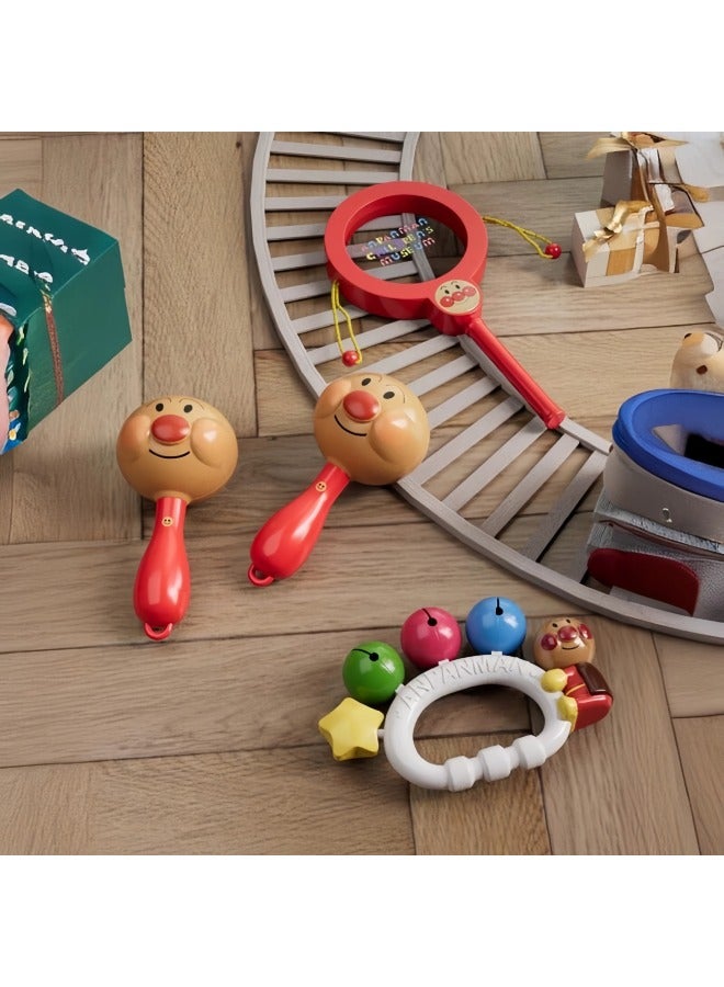 Small Sand Hammer Baby Red Bite Rattle Hand Grasping Training Newborns Listening To Black And White Early Education Educational Toys-Color:Hand Rattle - Image 3