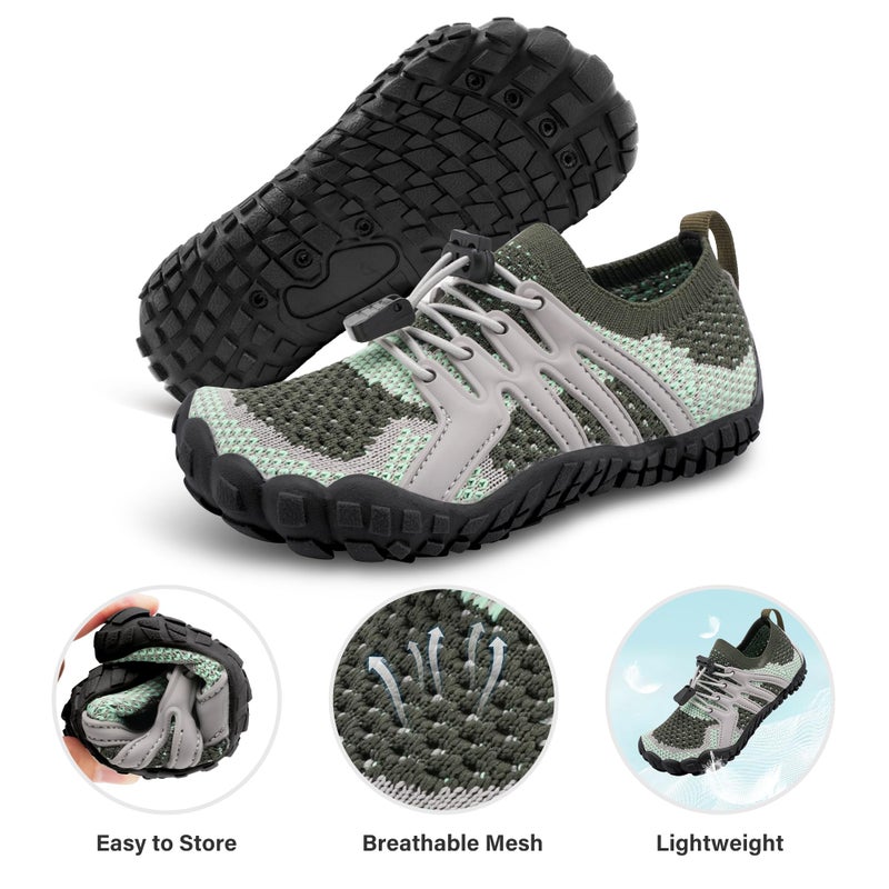 Stelle Water Shoes for Kids Girls Boys Barefoot Shoes with Adjustable Laces Quick Drying Beach Sports Non Slip Swimming Hikingï¼ˆGreyï¼Œ13MLï¼‰ - Image 5