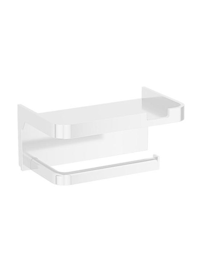 Toilet Paper Holder with Storage Shelf Strong Load-bearing Simple Installation Self-Adhesive Roll Paper Holder
