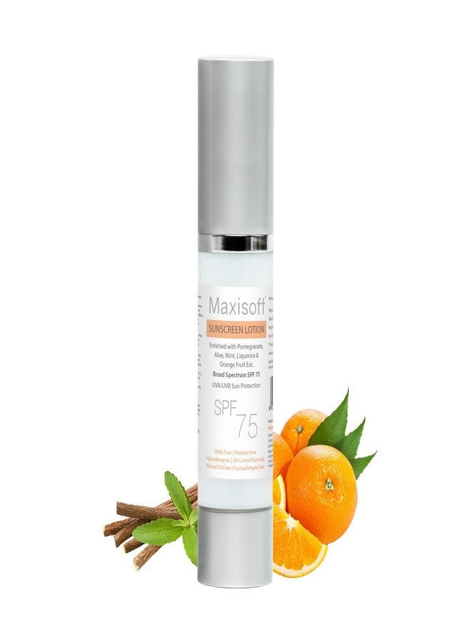 Maxisoft Sunscreen Lotion SPF 75 |Paraben Free|Mineral Oil Free|PABA Free|UVA & UVB Protection|(50 ml Pack Of 1) - Image 1