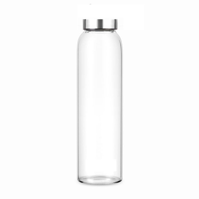 BrezzyCloud Glass Fridge Water Bottle with Steel Cap | Leak proof & detox water bottle glass | Wide mouth & Easy to Clean | Best Usage for Office/School/College | Set of 2, 800ml | Clear - Image 4