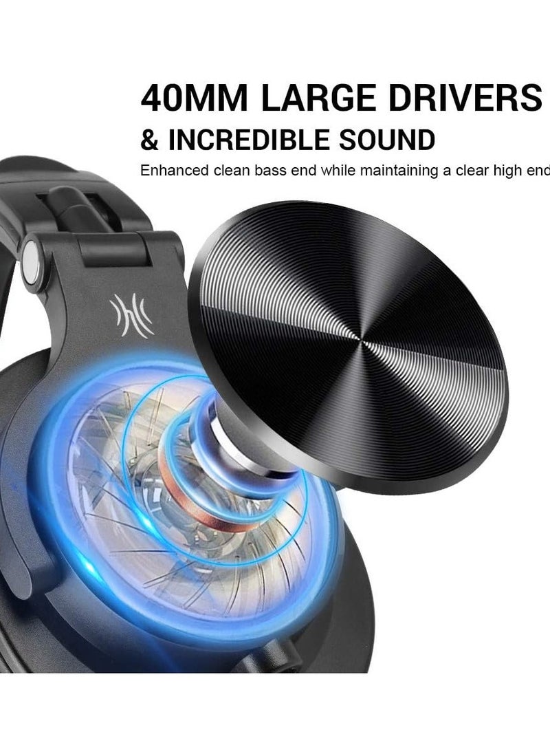 OneOdio - A71 Gaming Headset,Hi-Res Studio Recording Headphones - Wired Over Ear Headphones with SharePort, Monitoring Mixing Foldable Headset with Stereo Sound, 3.5/6.35MM Jack for PC Computer DJ Guitar - Image 1
