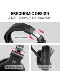 OneOdio A71 Gaming Headset,Hi-Res Studio Recording Headphones - Wired Over Ear Headphones with SharePort, Monitoring Mixing Foldable Headset with Stereo Sound, 3.5/6.35MM Jack for PC Computer DJ Guitar  - Image 3